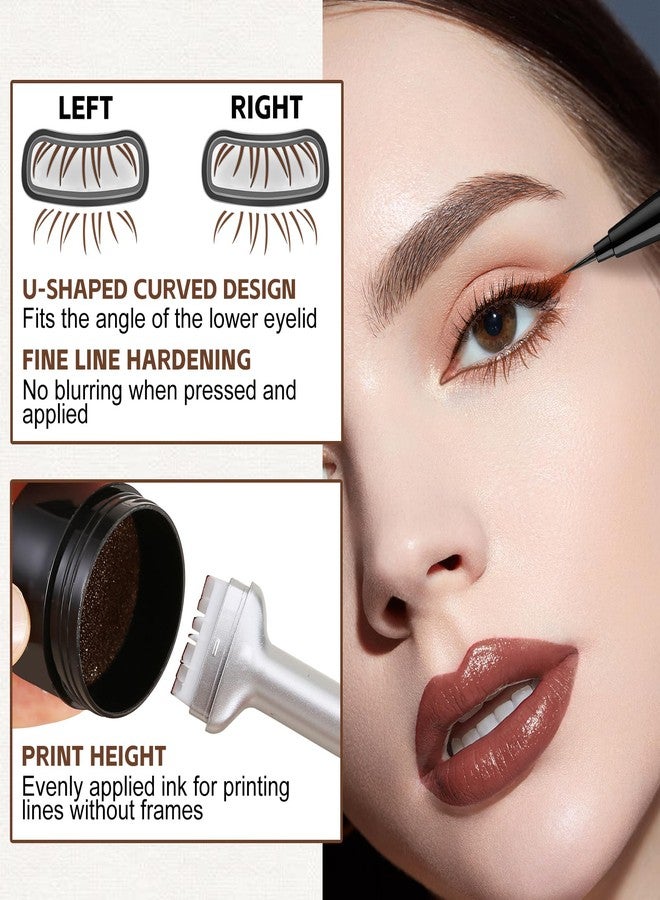 GEUUFEA Lower Eyelash Stamp & Eyeliner, 2 In 1 Lower Lash Stamp Kit Waterproof, Quick Eye Makeup Tool for Beginners, Reusable Natural Lash Effect (Black) - Image 3